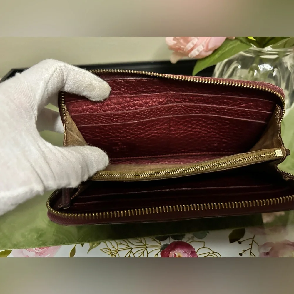 Fendi Selleria Deep Burgundy Leather Wallet